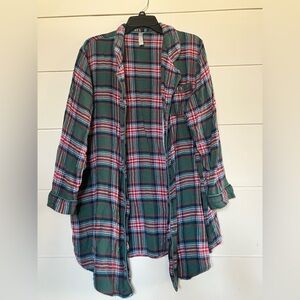 Simple Pleasures women’s plaid button up size 2X
